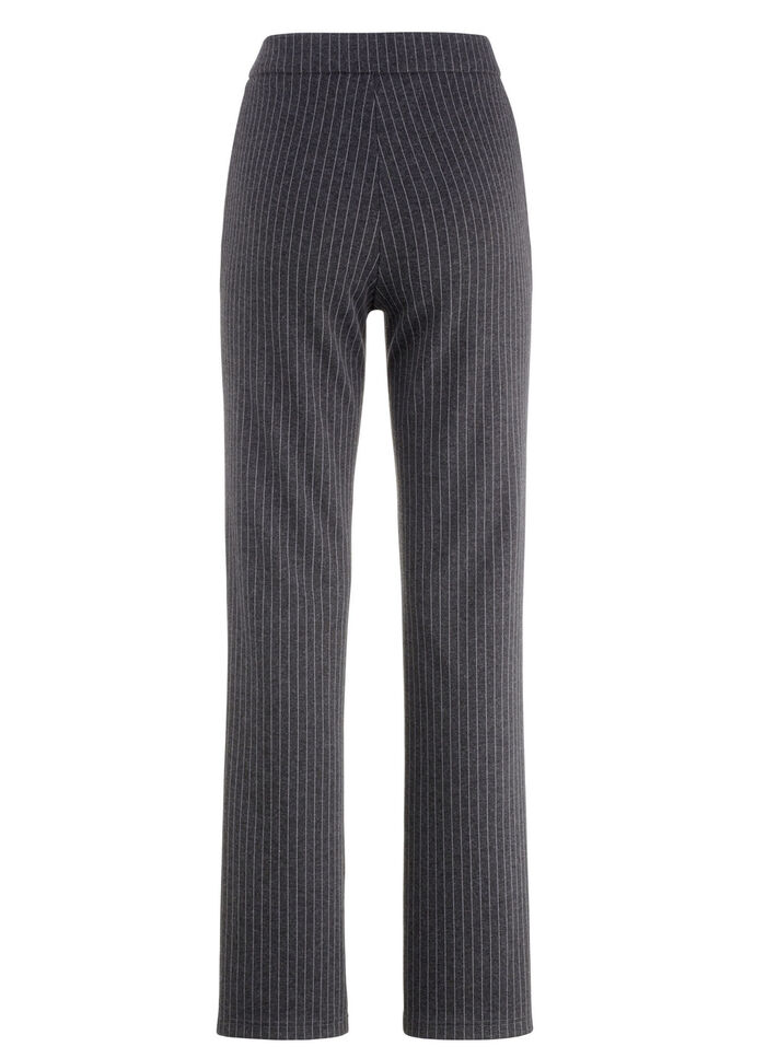 Broek met krijtstreep in een modieuze wijdte ANTRACIET-LICHTGRIJS