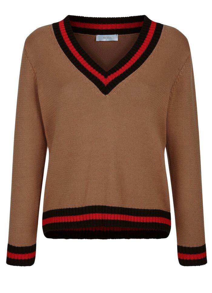 Trui met contrasterende strepen 