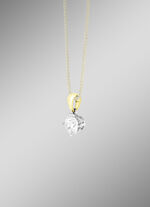 Solitaire hanger in bicolor met diamant 