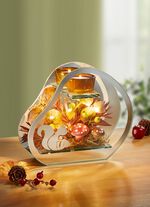 Verlichte glazen theelichthouder 