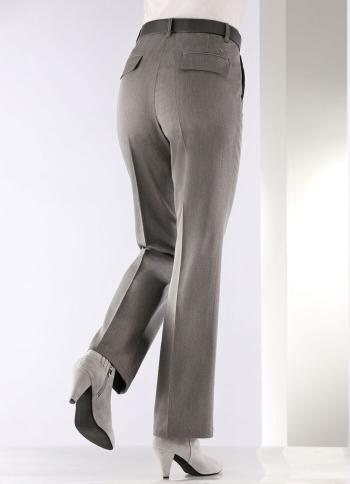 Broek met elastische tailleband aan de achterkant GRIJS GEMÊLEERD