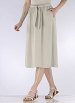 Rok met stoffen strikbanden BEIGE