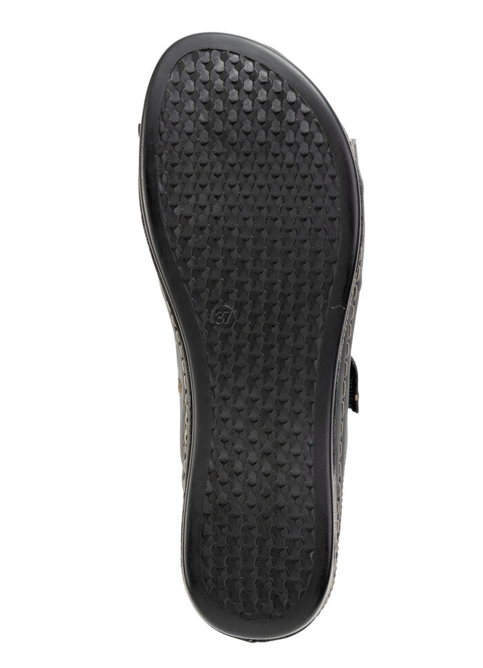 ELENA EDEN muiltjes van nappaleer met contrasterende details ZWART