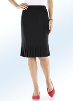 Kokerrok met geplooide volant ZWART