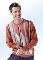 Trui met ronde hals in 2 kleuren TERRACOTTA