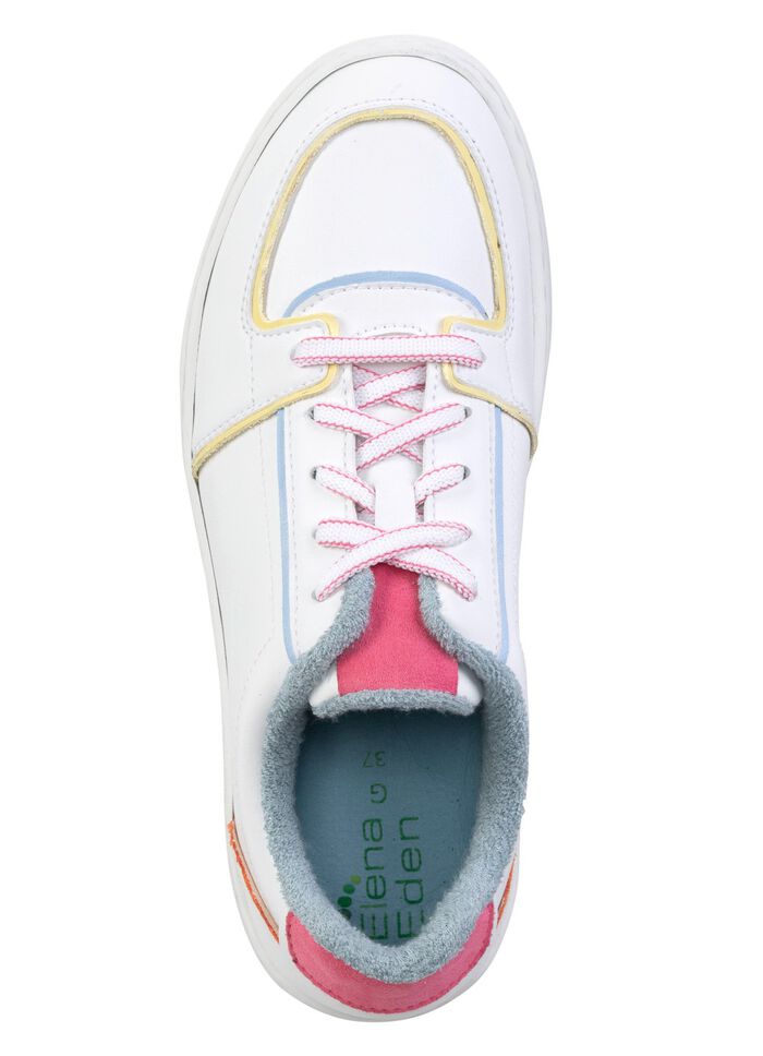 ELENA EDEN sneakers van nappaleer WIT-BONTE