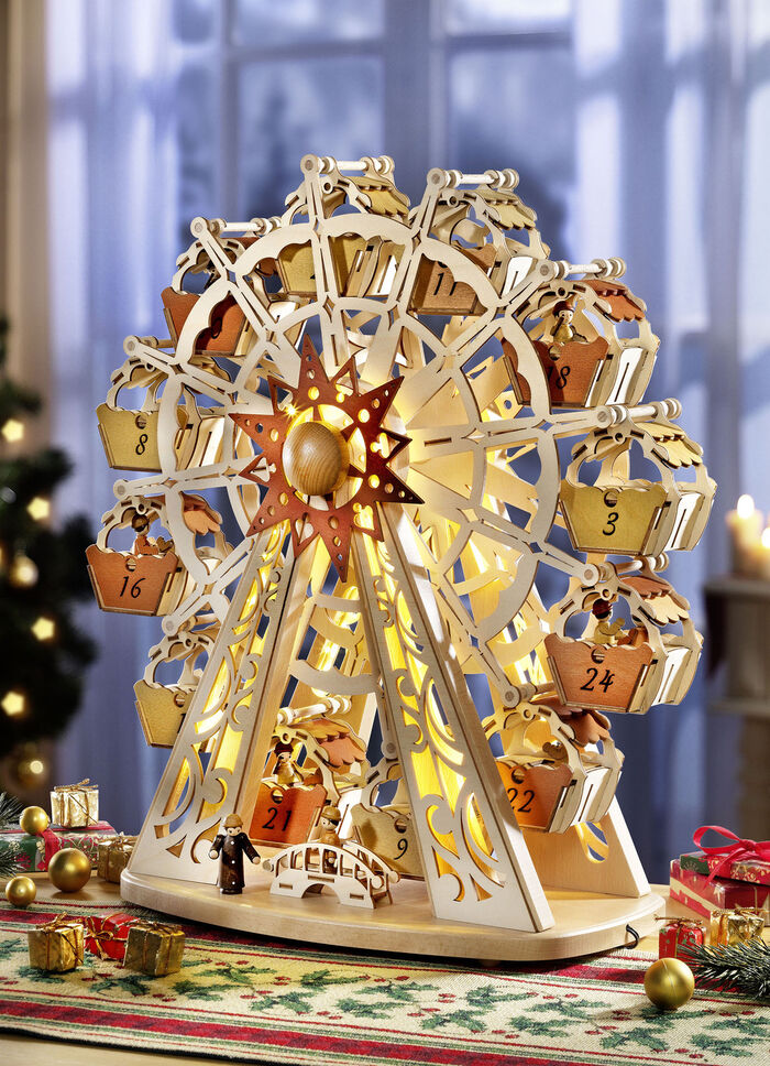 Verlichte adventskalender uit het Erzgebirge 