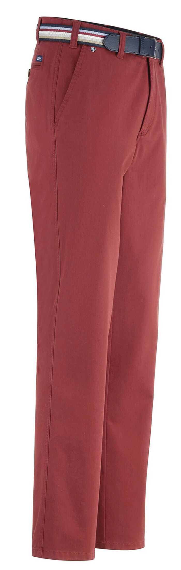Broek "Br&uuml;hl" met riem in 3 kleuren DONKERROOD
