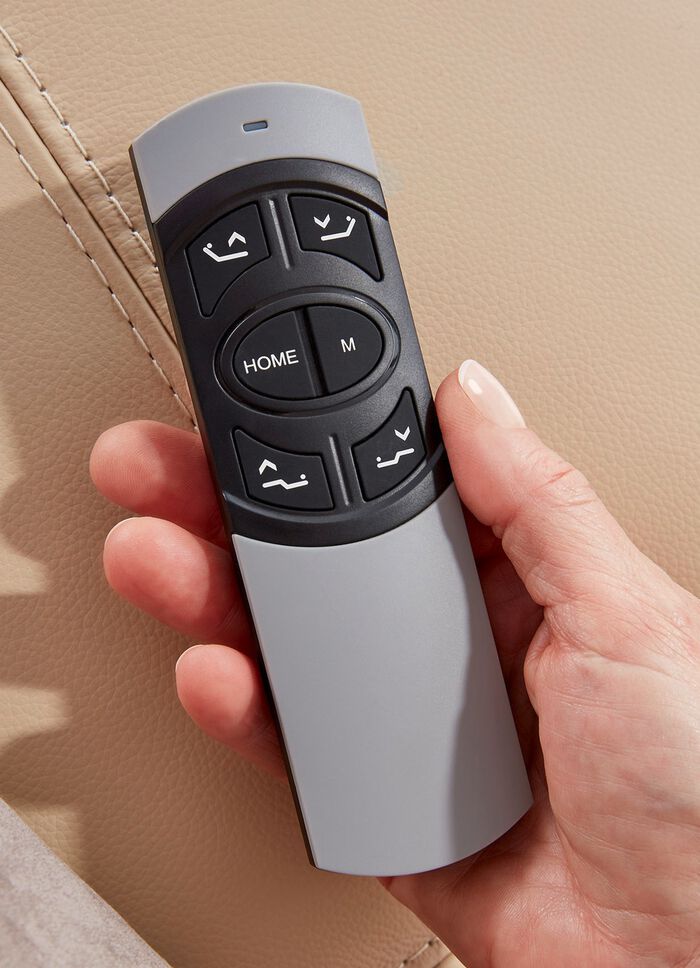 Met leer beklede hoek met relaxfunctie BEIGE