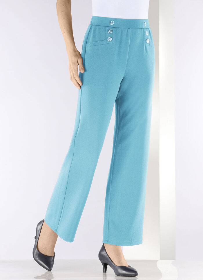 Broek met decoratieve knopen AQUA