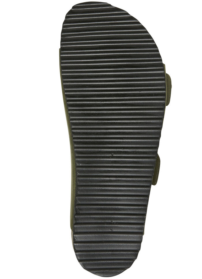 Andrea Conti muiltjes met kleurrijk bedrukt leren voetbed OLIJFGROEN