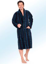 Dubbelzijdige badjas met sjaalkraag 