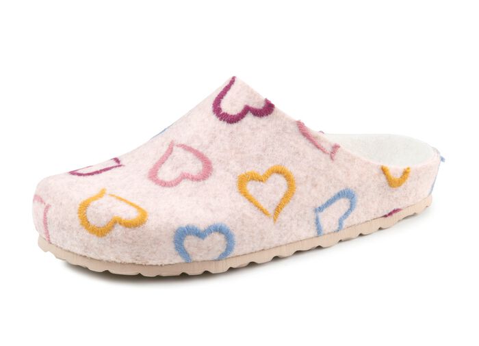 Laurina, klassieke damespantoffels, breedte H, met anatomisch gevormd voetbed ECRU