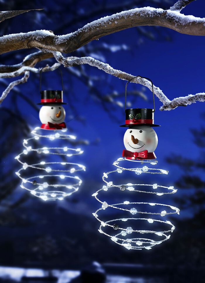 Zonnehanglamp sneeuwpop 