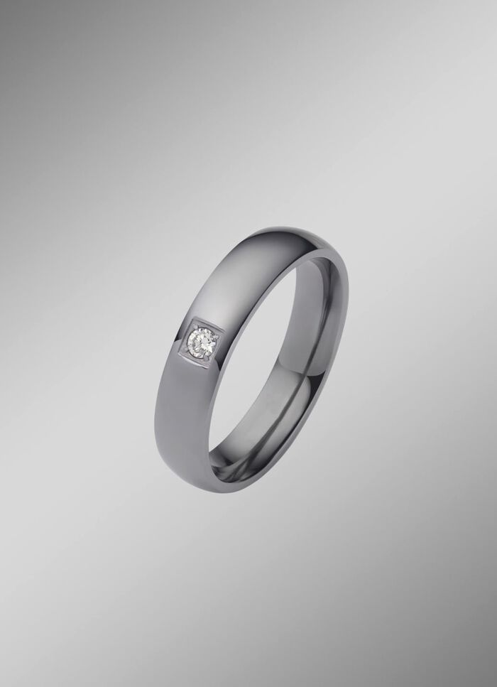 Glanzende tantaal trouwring 