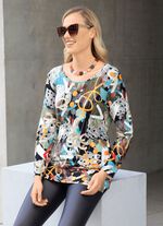 Fascinerend lang shirt met decoratieve strass steentjes 