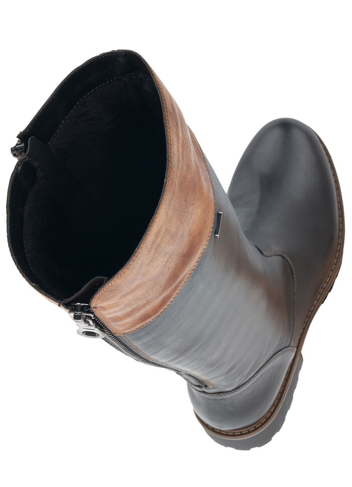 Remonte, gevoerde dameslaarzen, winterschoenen, breedte G, met rits ZWART-KASTANJE