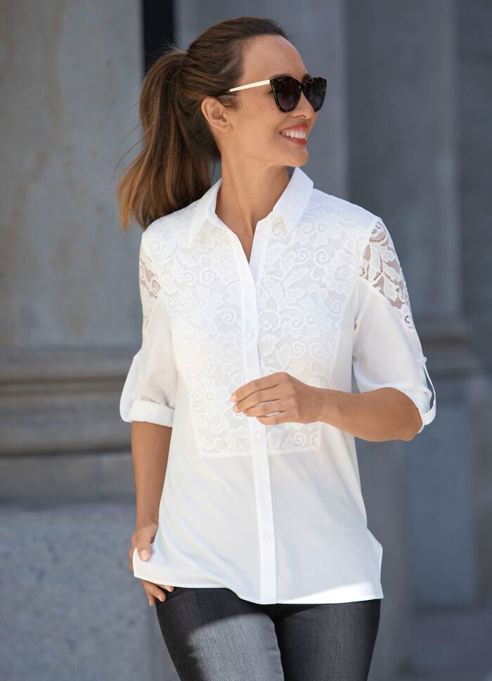 Blouse met overhemdkraag 