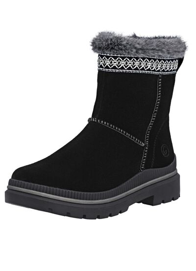 Remonte, gevoerde dames enkellaarsjes, winterschoenen, breedte G, met lamsvacht 