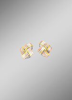 Modieuze knoopclip-oorbellen in driekleur 