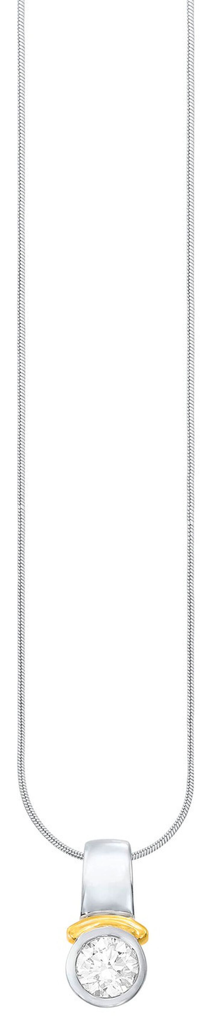 Mooie platina hanger met diamanten 