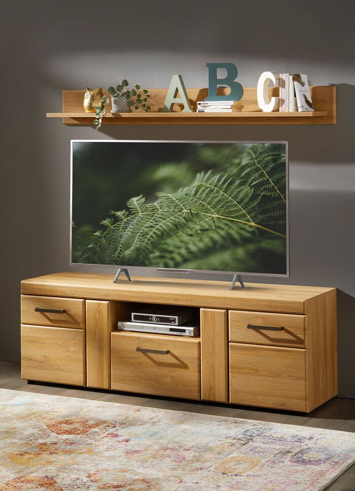 TV-longboard met wandplank LICHT EIKEN