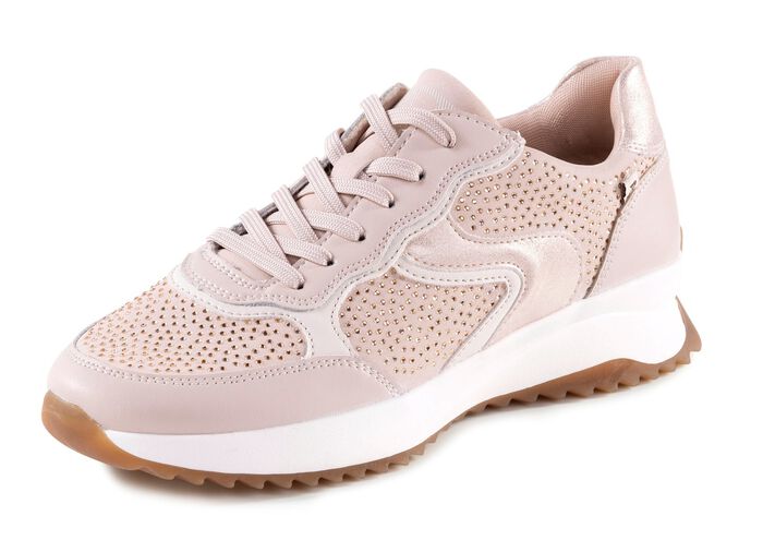 Rieker sneakers met glittersteentjes POEDERROZE-WIT