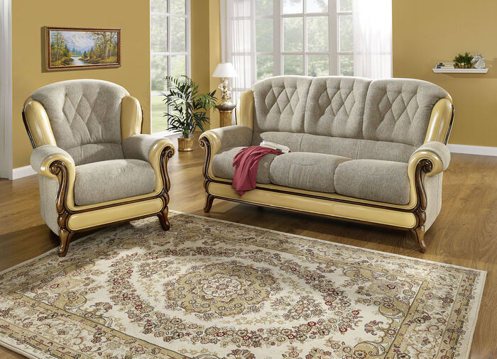 Gestoffeerd meubilair met fijne houten chatos BEIGE