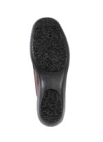 ELENA EDEN pantoffels van gedeeltelijk krokodillenreli&euml;f, gearceerd nappaleer BORDEAUXROOD