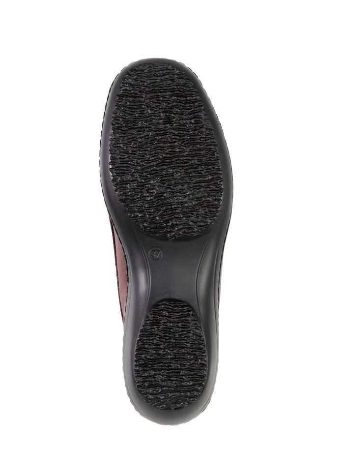 ELENA EDEN pantoffels van gedeeltelijk krokodillenreli&euml;f, gearceerd nappaleer BORDEAUXROOD