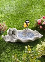 Vogelbad van kunststeen GRIJS