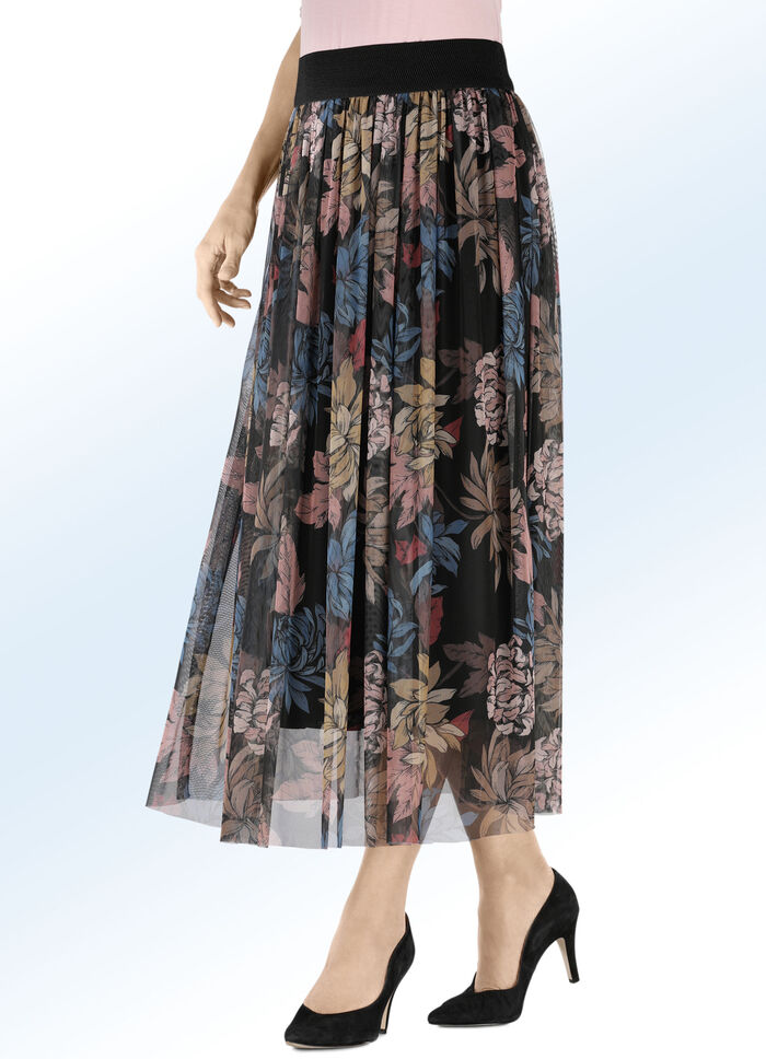 Rok met felgekleurde inkjetprint 