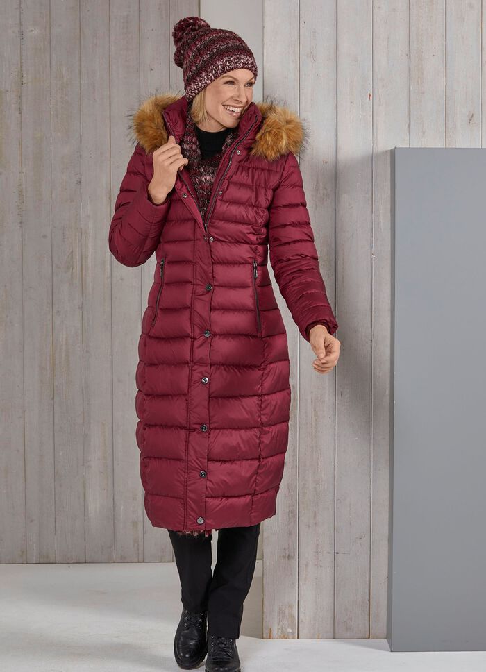 Functionele jas met geplooide opstaande kraag 