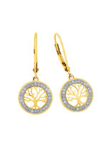 Levensboom oorbellen met diamanten 