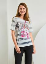 Shirt met kleurrijke contrastprint 