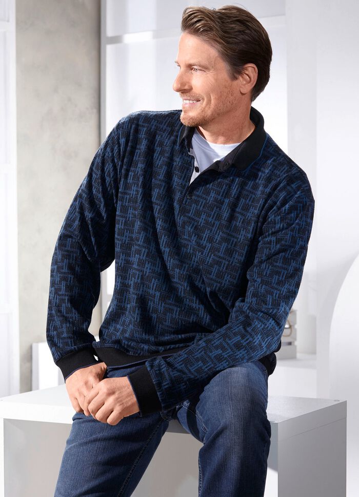 Poloshirt met gebreide kraag 