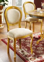 Italiaanse stoelen met binnenveringbekleding GOUD-BEIGE