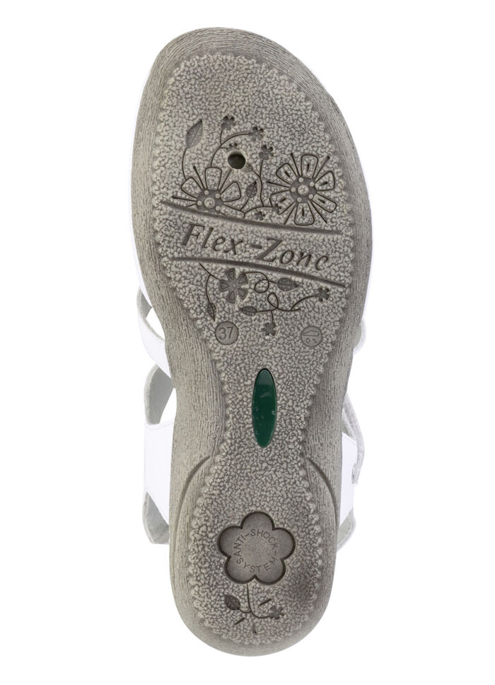 ELENA EDEN sandaal met decoratieve klinknagels en leren inzetstukken WIT