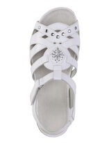 ELENA EDEN sandaal met decoratieve klinknagels en leren inzetstukken WIT