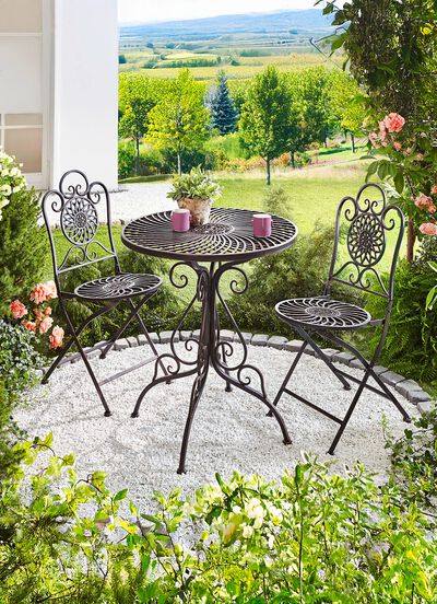 3-delige metalen tuinmeubelset 