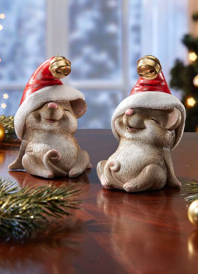 Kerstmuizen, set van 2 