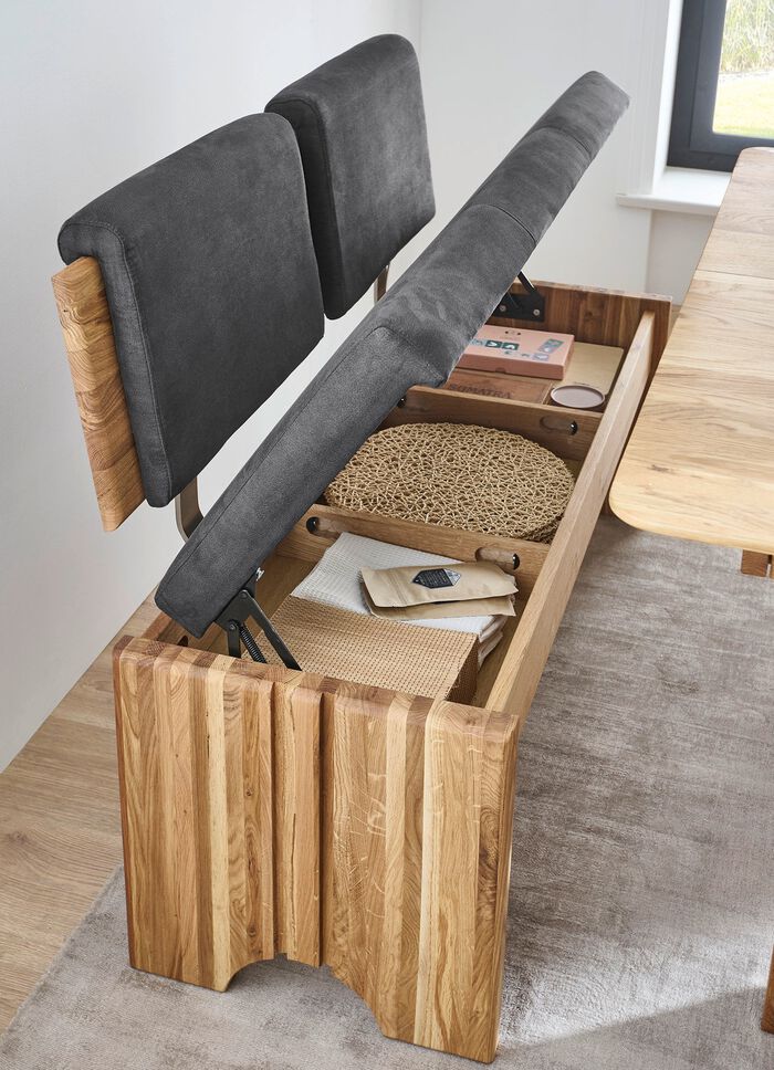 Bankstel met frame van massief, geolied eikenhout 