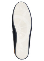 GINO GALANTE, klassieke herenpantoffels, met leren inzetstukken MARINE-COGNAC