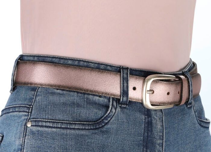 Modieuze leren riem OUDROZE