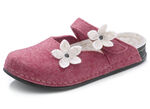 Slippers met leuke vilten bloemen PALISSANDER-ECRU