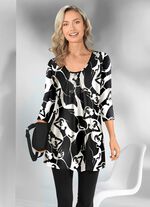 Opvallend lang shirt met 3/4-mouwen 