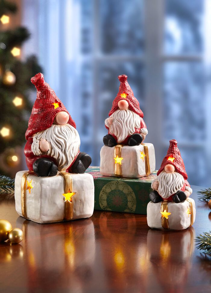 Verlichte terracotta kabouter 