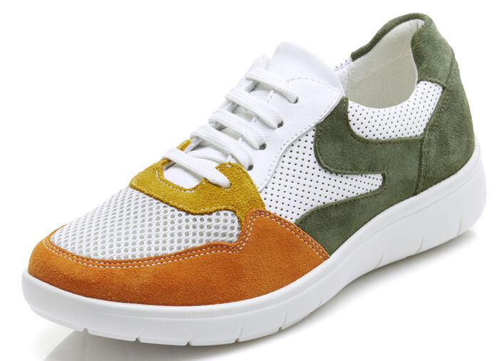 Toosoft sneakers in een materiaalmix ORANJE COMBO