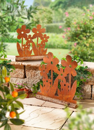 Decoratieve bloem in roestlook 