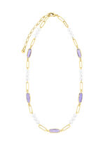 Sieradenset, 3-delig, van messing met kristalstenen 